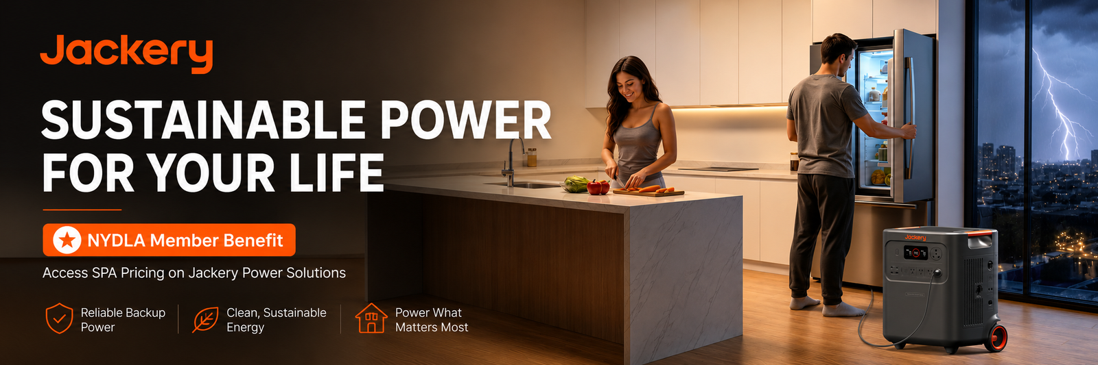 Sustainable power for your life. NYDLA member benefit: access SPA pricing on Jackery power solutions. Learn more.